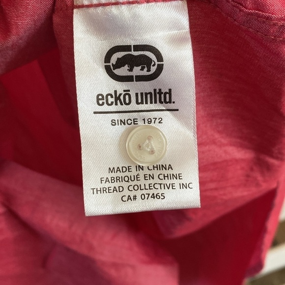 ecko unltd Red Button Down Short Sleeve Shirt Size XL - Picture 5 of 6